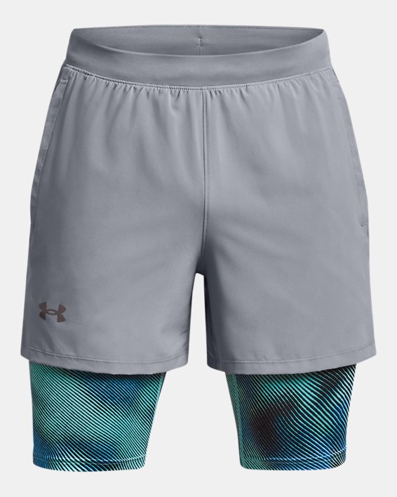 Men's UA Launch 5'' 2-in-1 Shorts, Gray, pdpMainDesktop image number 6